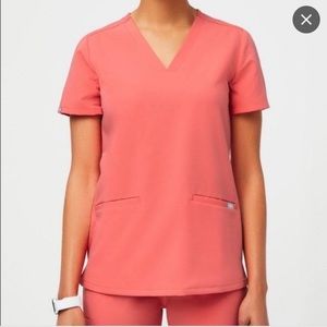 Figs Scrub Set Hot Coral